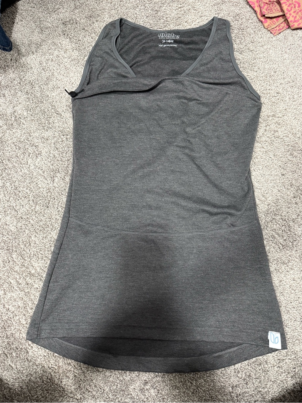 Dark Gray Baby Wearing Tank Top with adjustable tie